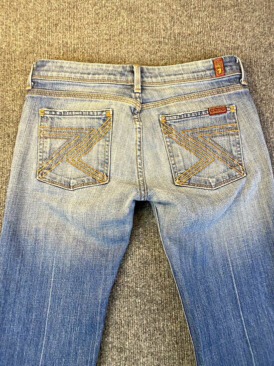 7 For All Mankind Denim - 7 For All Mankind A Pocket Women's Bootcut Jeans Light Wash Blue Stretch SZ 27